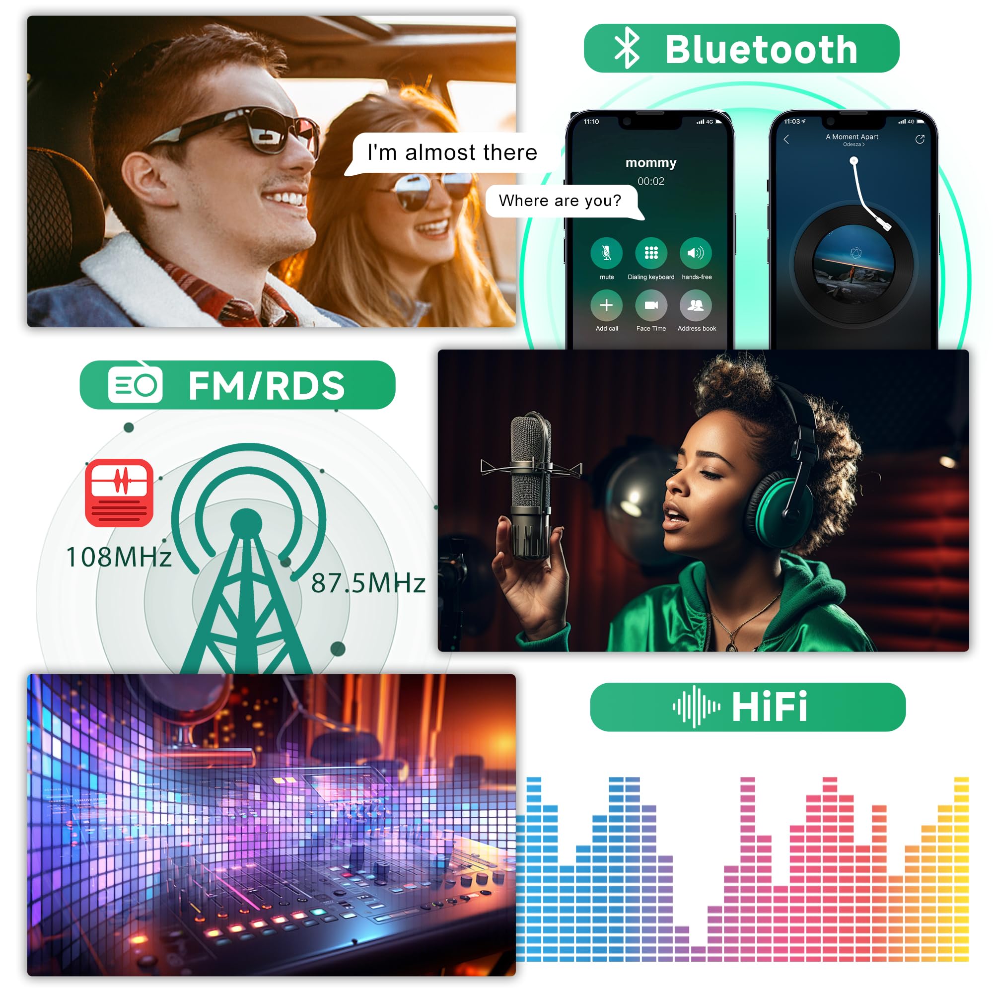 Autoradio Android 15 1 Din 7 Pouces Rétractable – 4G+64G, Carplay/Android Auto Sans Fil – GPS, WiFi, Bluetooth, Caméra De Recul