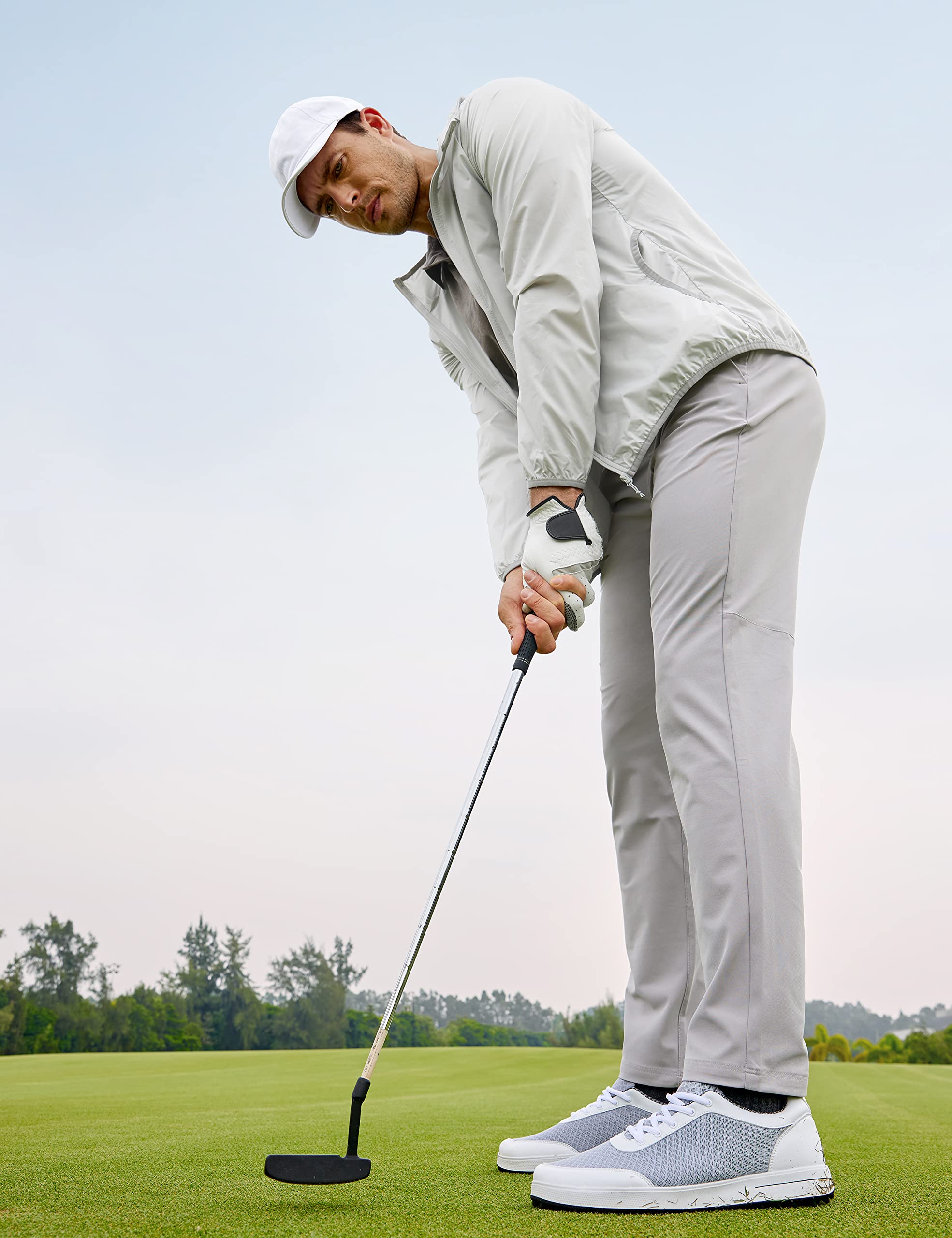CRZ YOGA Hombre Pantalones de Golf Cómodos Todo el Día Secado Rápido Ligeros Informales de Trabajo con Bolsillos - 76/81/86cm