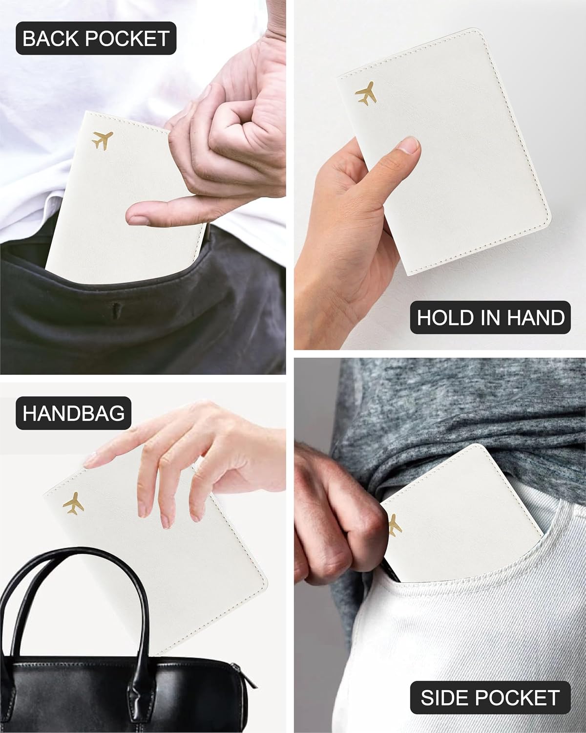 Passport Holder for Travel, PU Leather Waterproof Rfid Blocking Travel Wallet Passport Cover