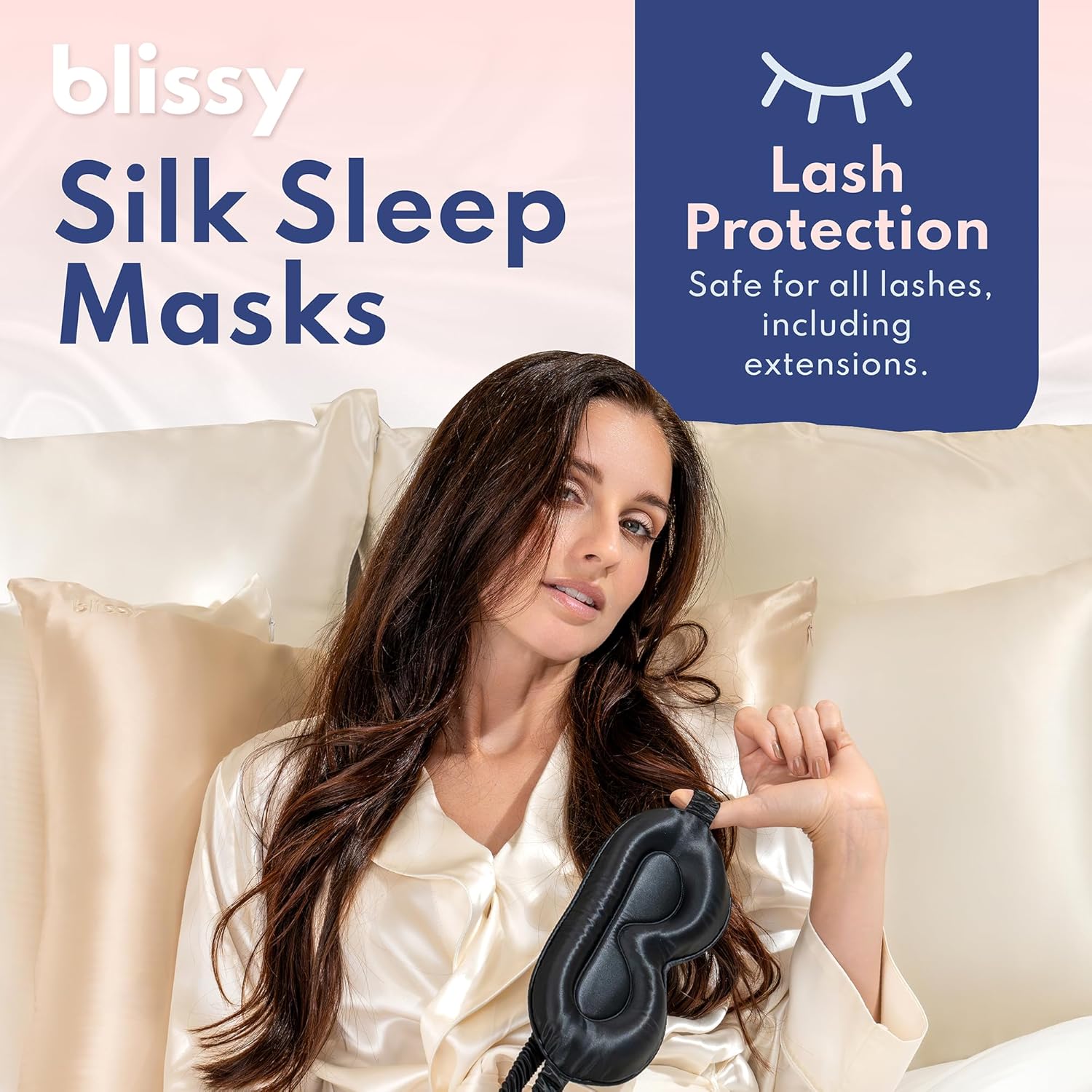 Blissy Silk Sleep Mask Profile - 100% Pure Mulberry Silk 22 Momme 6A Fibers Silk Eye Sleeping Mask for Women & Men for Total Blackout - Blindfold Silk Sleep Mask Side Sleeper Eye Cover (Black) - Image 2