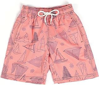 Pantalones cortos de natación para niños, de secado rápido, ligeros, con costuras reforzadas y cordón ajustable para niños de 3 a 14 años