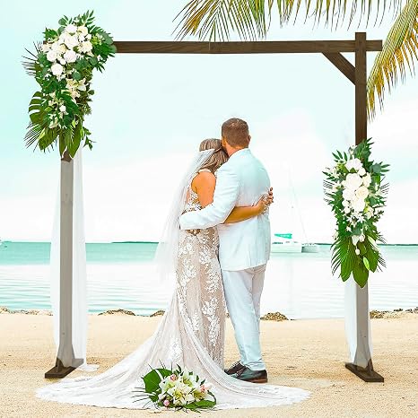 Wooden Square Arch 7.2FT for Wedding Ceremony, Arbor Backdrop