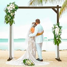 Wooden/Wood Arch 7.2FT for Wedding Ceremony, Arbor Backdrop Stand for Garden Parties, Indoor, Outdoor, Autumn Theme, Rustic Decorations
