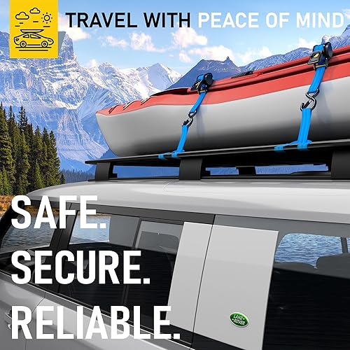 Vista 37 de AUGO Correas de trinquete retráctiles 2 correas de trinquete resistentes autoretráctiles con bucles suaves y bolsa de almacenamiento para Negro