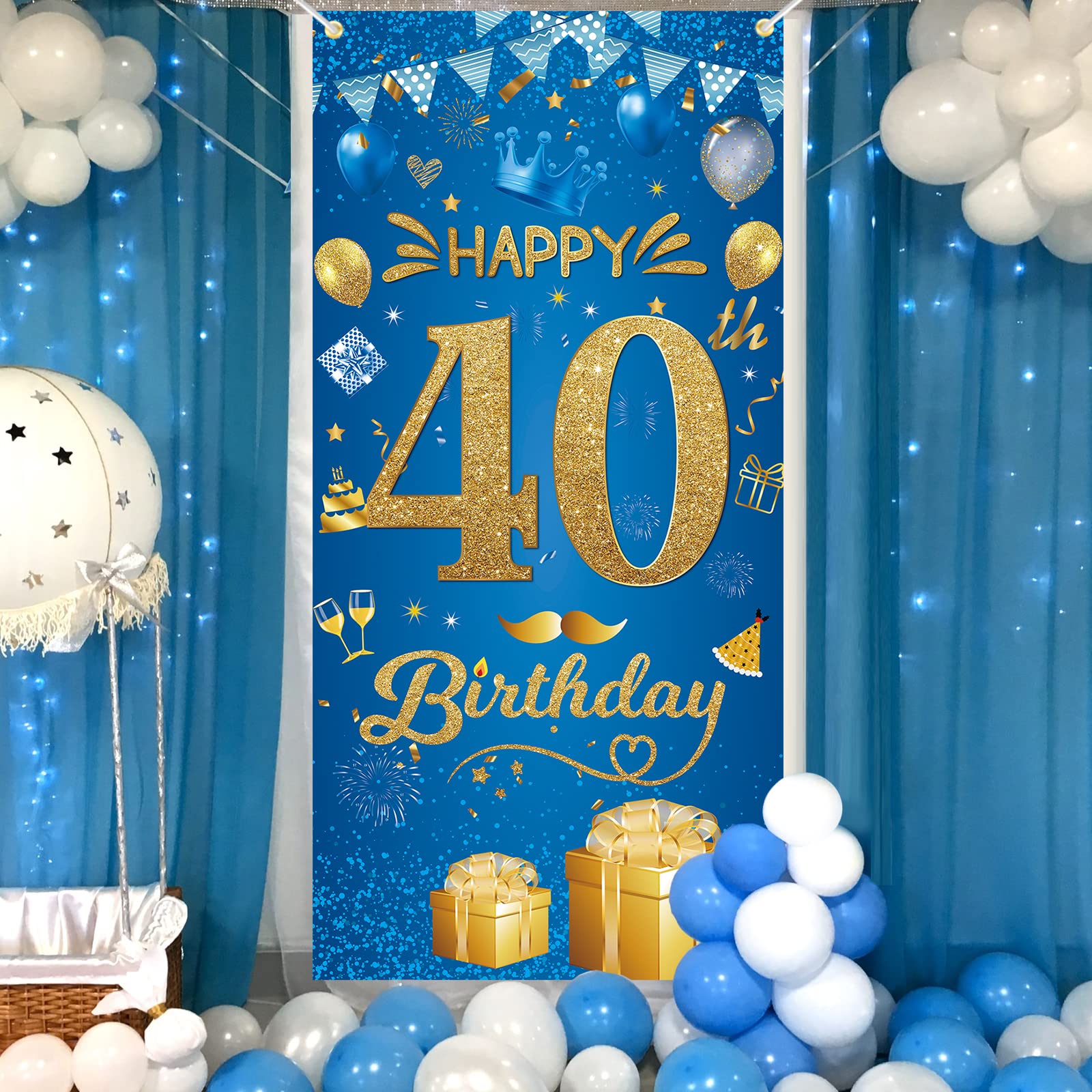 39. Geburtstag Partydekoration – Schwarzes Glitzer-Banner \"Not 40 Yet\", Lustige Deko Für Männer & Frauen
