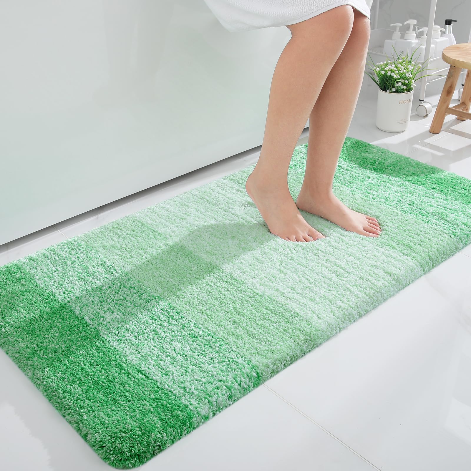 OLANLY Bathroom Runner Rugs 47x24, Extra Soft Absorbent Microfiber Bath Rugs, Rubber Backing, Quick Dry, Machine Washable Bath Mats for Bathroom Floor