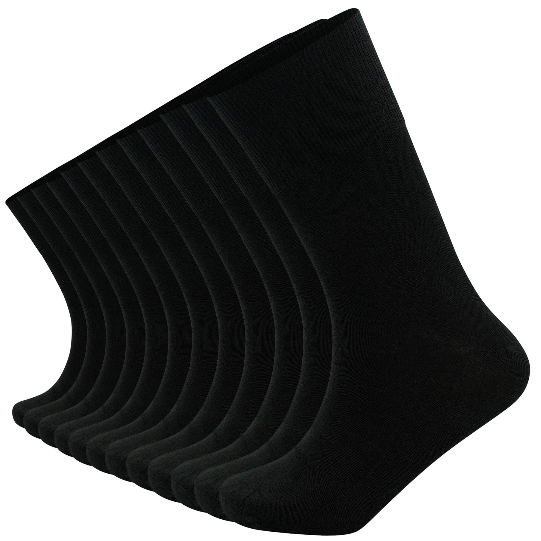 Soxy Men's Black Bamboo Socks - 12 Pairs - Super Soft Non Elastic Anti Bacterial Socks - Uk Size 6-11