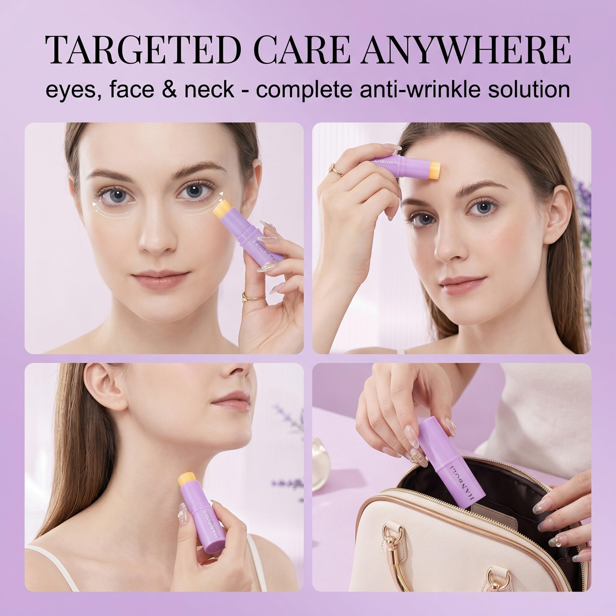 Stick Coreano Viso Antirughe con Collagene e Calcio, Balsamo Multiuso Idratante per Contorno Occhi, Viso e Collo, Peptide Eye Serum Stick per Tutti i Tipi di Pelle, 1 Pezzo
