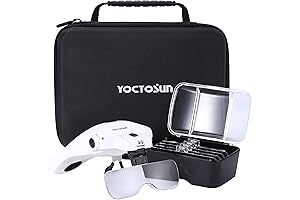 YOCTOSUN Hands-Free Magnifying Glasses with Light, LED Head Magnifier for Hobbyists