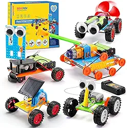 Blocos de Montar Construção de Robôs Ciência STEM Brinquedos Educativos Infantil 5 em 1 Experimentos Projetos de Engenharia