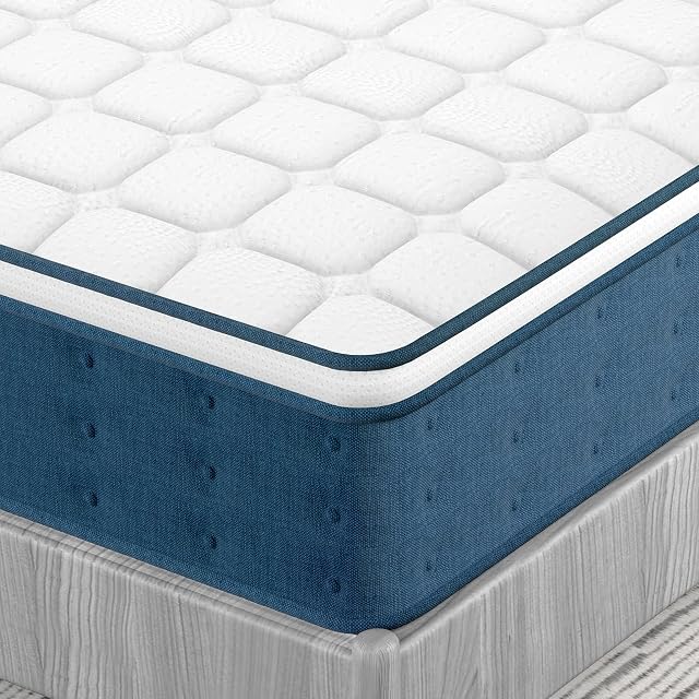 wowttrelax 4FT6 Double Mattress, Zero Pressure Memory Foam and Individually Wrapped Spring Hybrid Mattress, With Soft Silver Ions Knitted Fabric, Compatible with Comfort and Support | 135x190x24cm