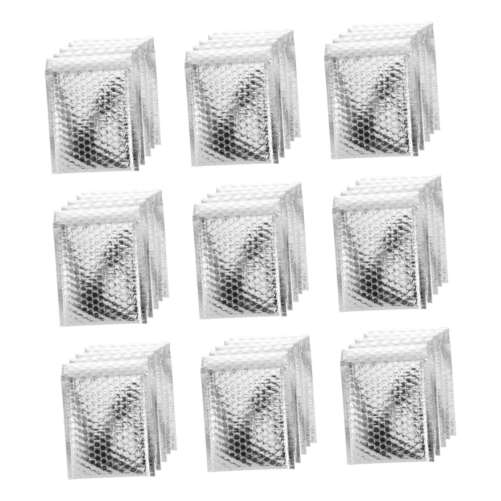 OSALADI 100 Buste Imbottite Argento Laminato Makrofol Chiusura Autoadesiva per Imballaggio e Spedizioni, 100 Pezzi per Packaging e Negozi