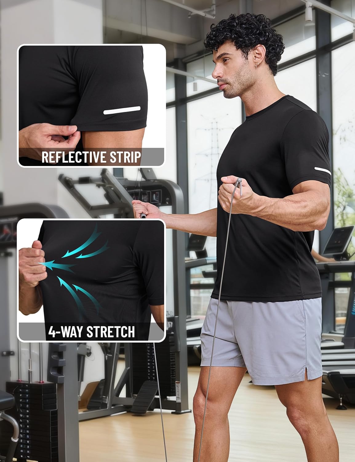 TACVASEN Men's Workout Shirts Short Sleeve Dry Fit Swim UPF 50+ Sun Shirt Crew Neck Athletic T-Shirts Gym T Shirts - Image 4
