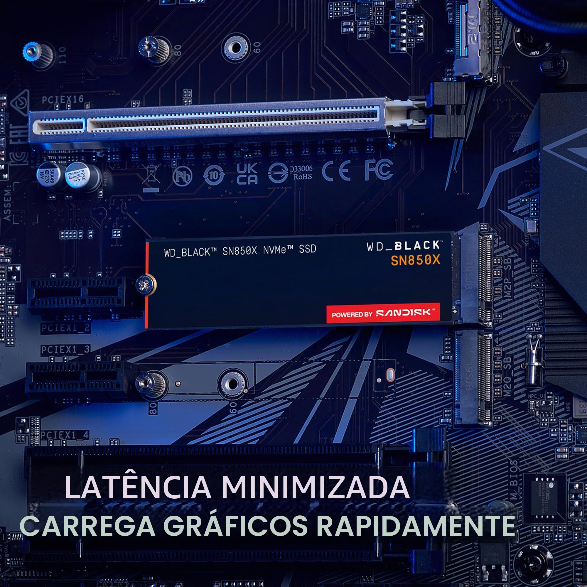 WD_BLACK, SSD SN850x 2TB NVMe M.2 2280 (Leitura até 7300MB/s e