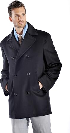 Cashmere Boutique 30% Cashmere/70% Wool Men's Double Breasted Pea Coat