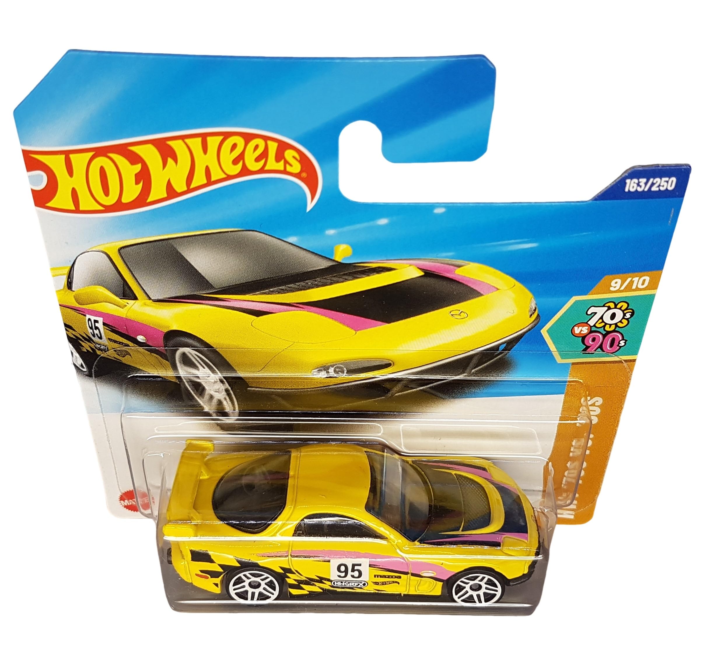 Hot Wheels - ´95 Mazda RX-7 Drift - HW: ´70s vs. ´90s 9/10 - HYY95 - Short Card - Yellow - Mattel 2025-1:64 - Image 2