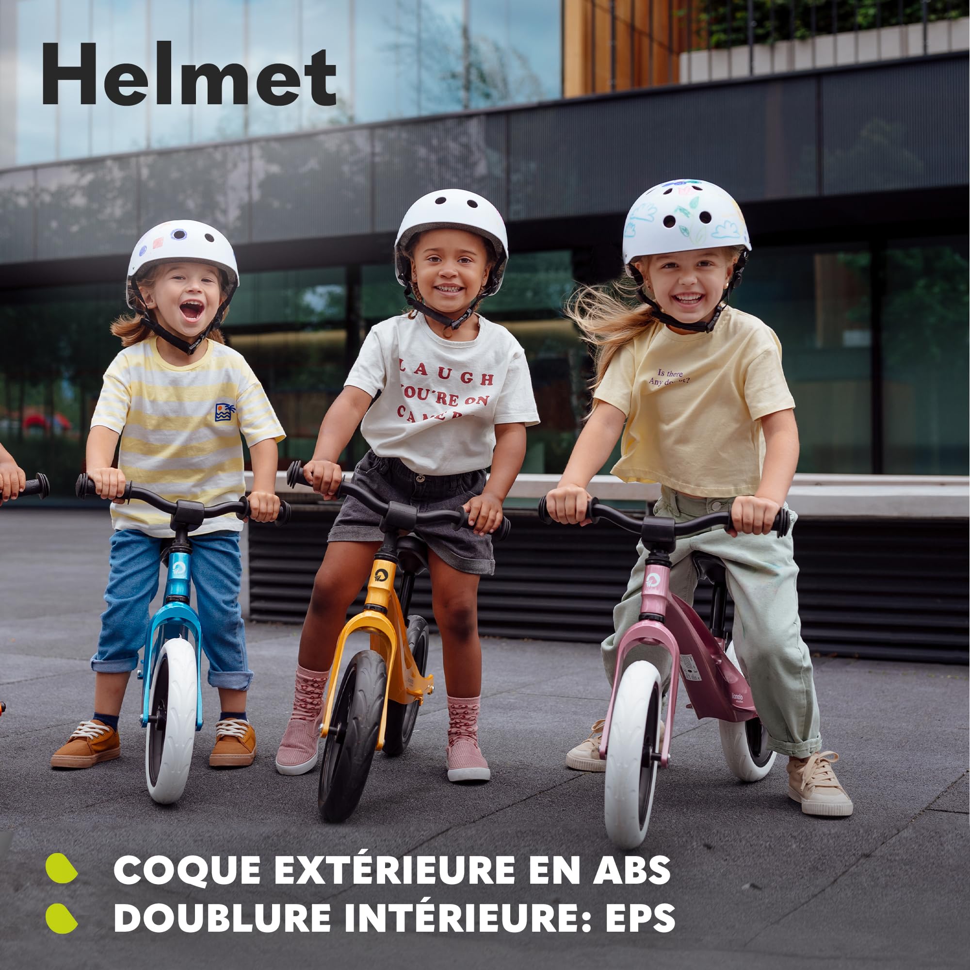 LIONELO Casque Protecteur de Vélo Enfants Réglable 50-56 cm Protège-Menton Certifié Intertek Taille S