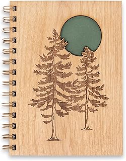Evergreen Trees Wood Journal [Notebook, Sketchbook, Spiral Bound, Blank Pages]