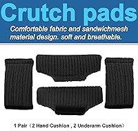 Vista 2 de Almohadillas para muletas – Acolchado para muleta de brazo – Funda de almohada universal acolchada para axilas con mango de antebrazo