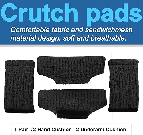 Miniatura 2 de Almohadillas para muletas – Acolchado para muleta de brazo – Funda de almohada universal acolchada para axilas con mango de antebrazo para