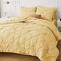 Vista 67 de Bedsure Juego de ropa de cama con edredón tamaño King Beige - Juego de ropa de cama en una bolsa de 7 piezas, juego de regalo GentleSoft™ con diseño