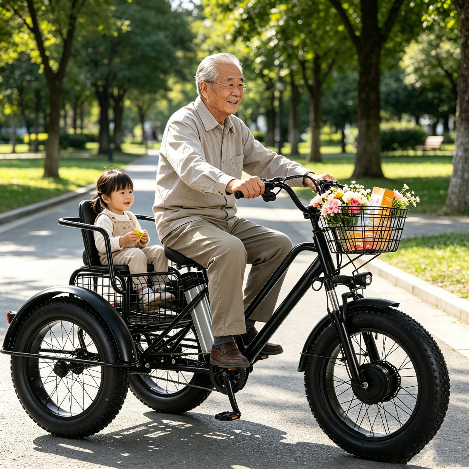 GCLCPAEN Electric Adult Tricycle,Transporting Passengers And Cargo,For Seniors/Adults 10A