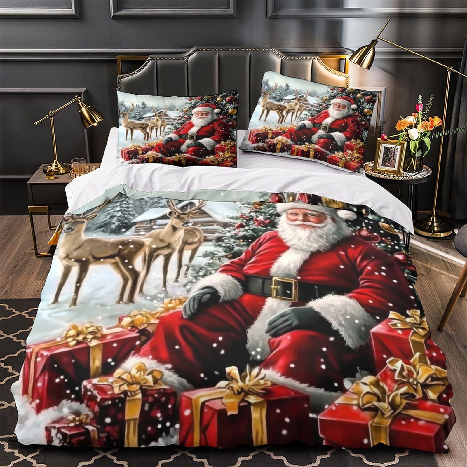 Parure de lit de Noël 135x200cm, l'idée cadeau magique pour filles et enfants