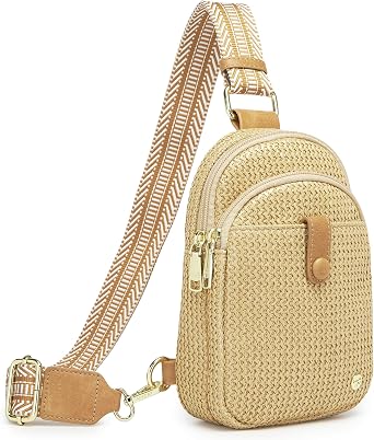 AOCINA Faux Straw Crossbody Bags for Women Small Sling Summer Purse 2026