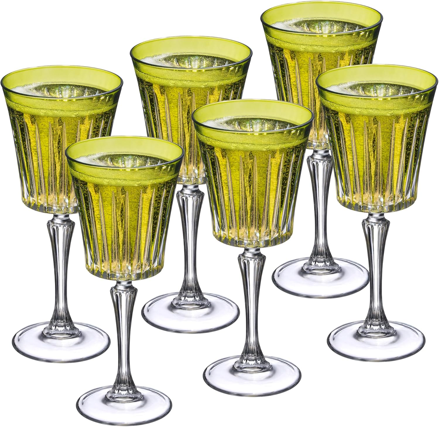 Barski European Wine Glasses - Set of 6 Goblets for Red or White Wine - Elegant Colored Glassware Water Stemware - Gift Ready, 7.5 oz, Green - Image 8