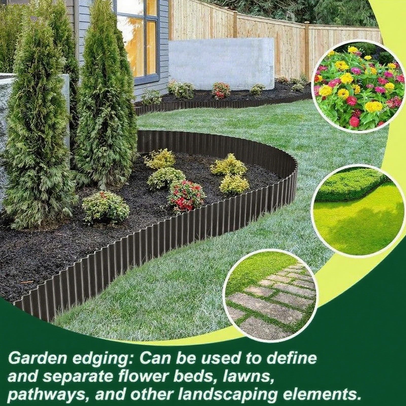 Bordatura per Esterni da Giardino Recinzione flessibile in metallo che | Bordo giardino Per Esterno, Aiuole, Patio, Vialetti Di , Aree Giochi E Pareti Piscina