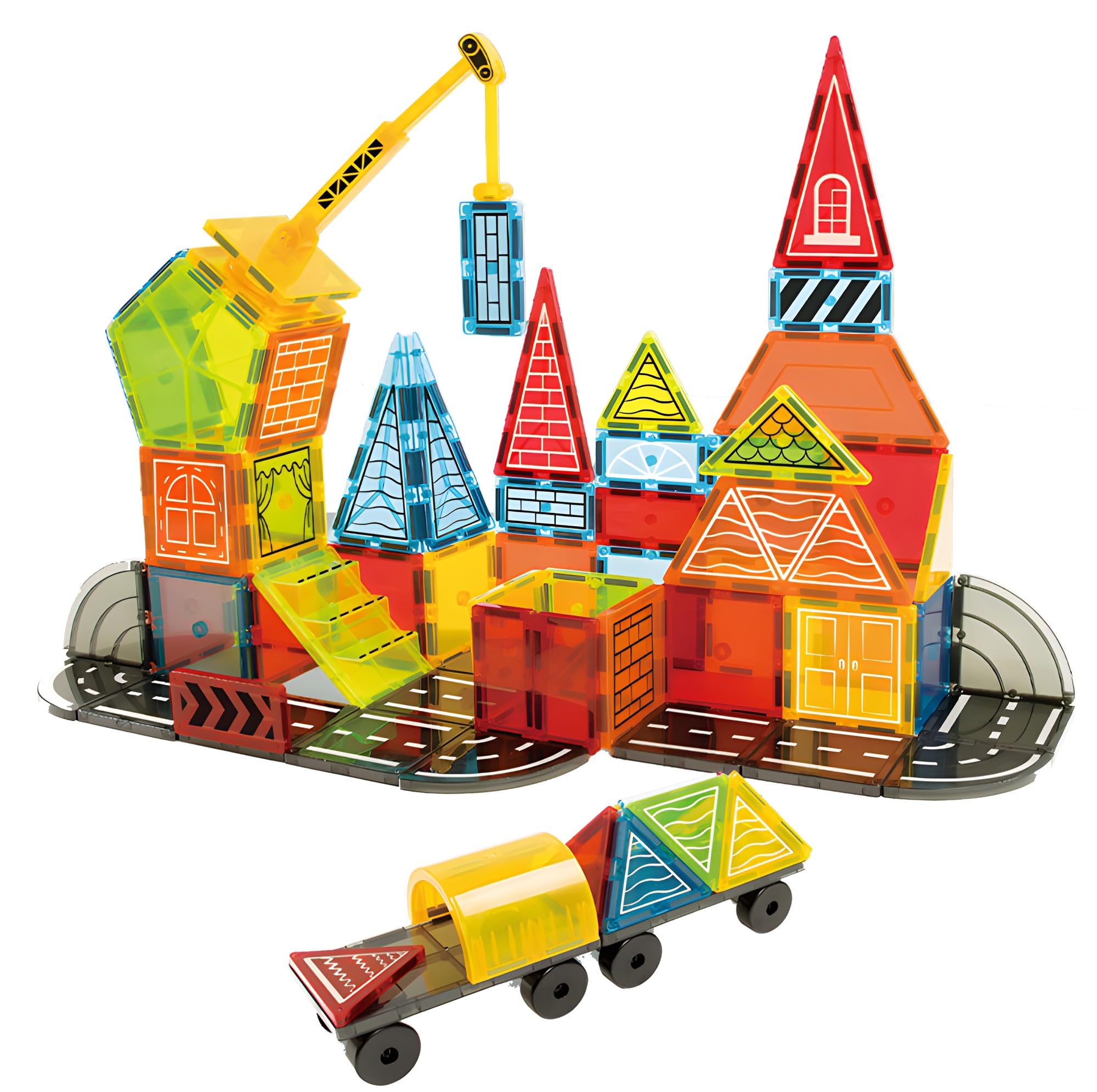 Olvy Magnetische Bausteine Montessori Spielzeug -Magnetic Tiles Kinder -Magnetbausteine