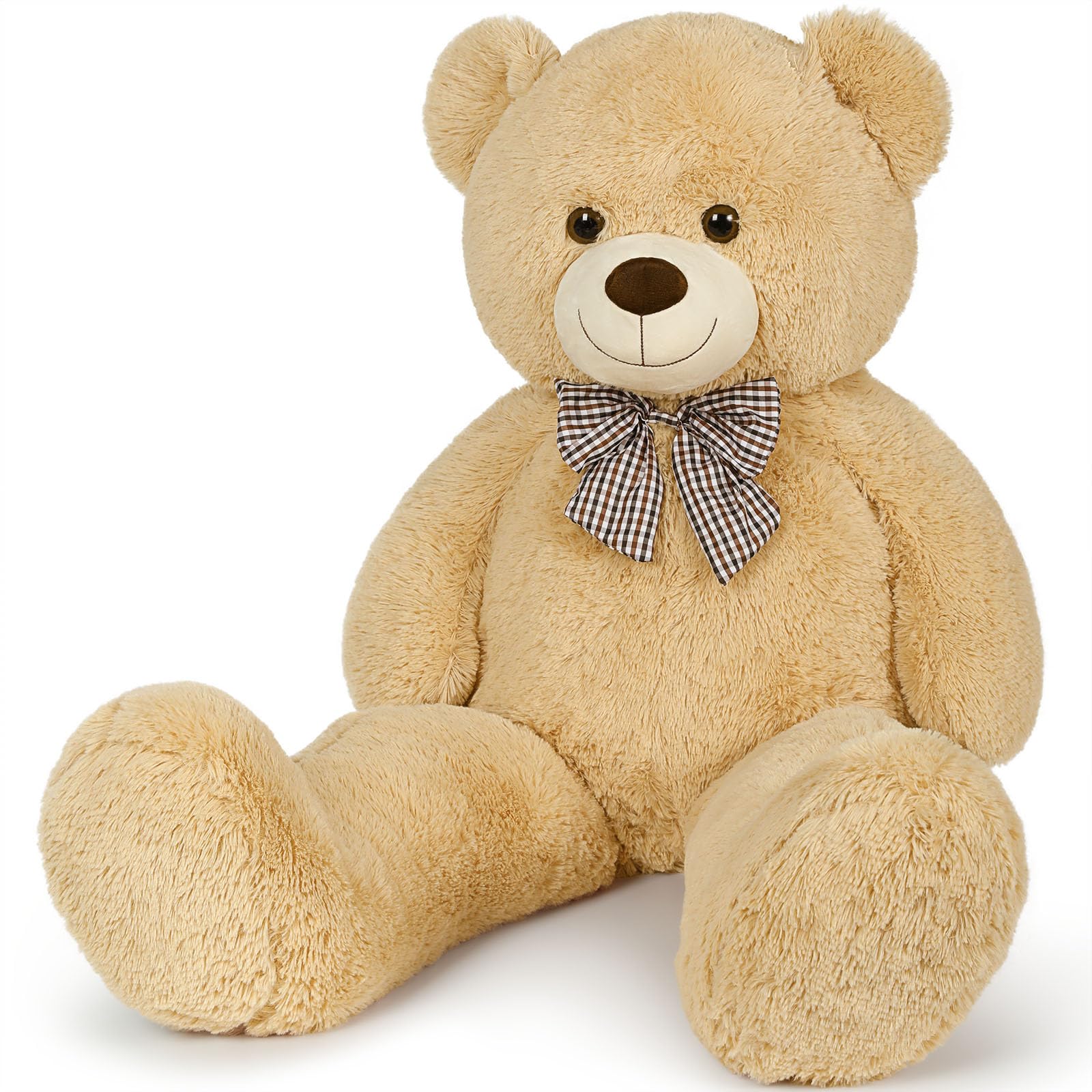 MorisMos Oso de peluche gigante de 120 cm, tamaño XXL, color marrón, oso de peluche grande, para cumpleaños