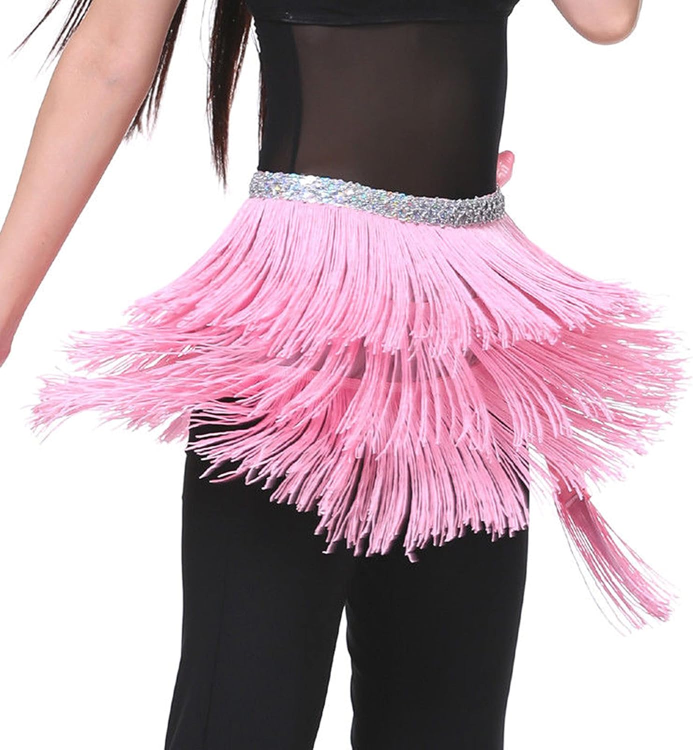 Wuchieal Women's Belly Dance Hip Scarf Tribal Triangle Tassel Hip Scarves Skirt Belly Dance Costume image 4