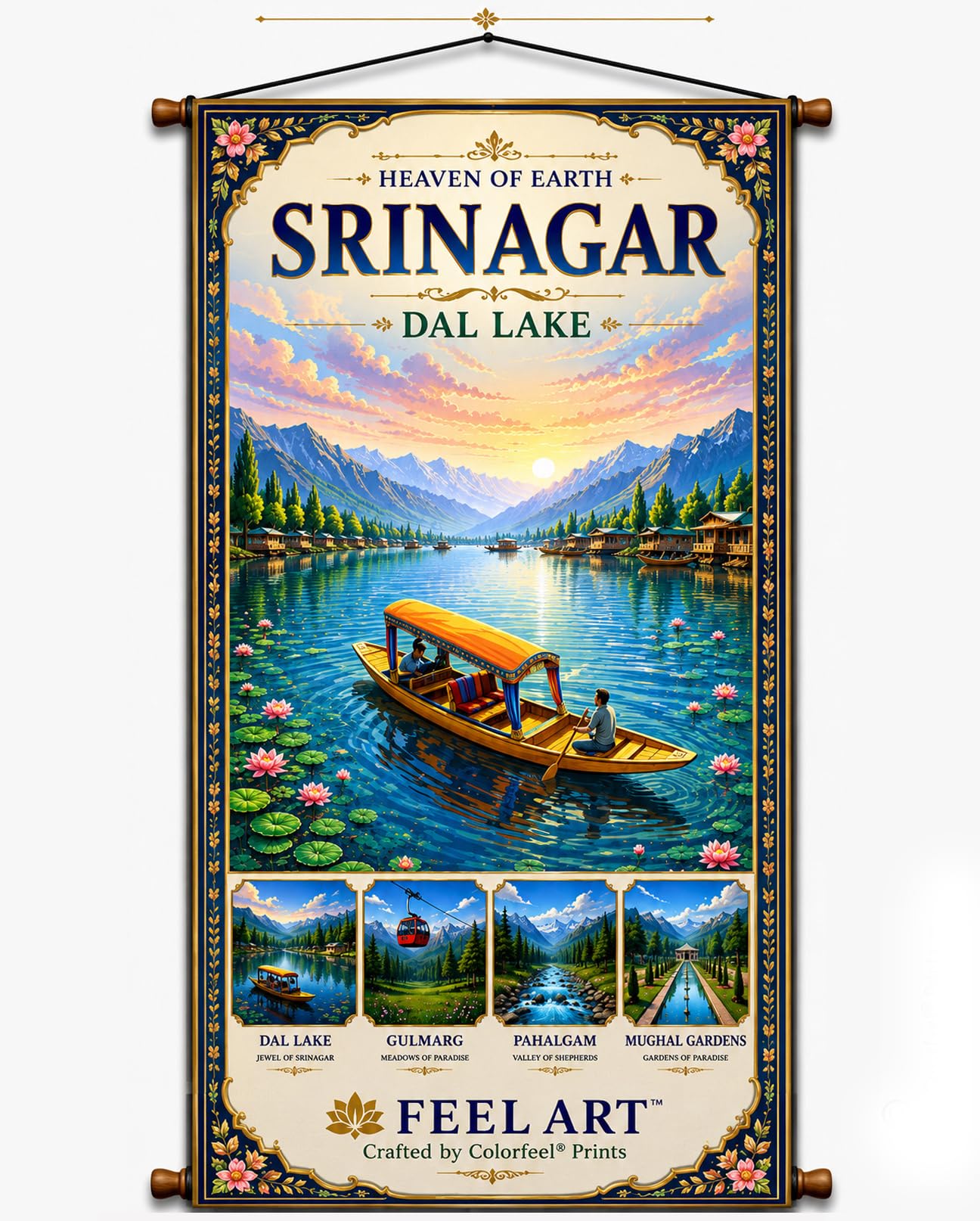 FEEL ART Srinagar Kashmir Canvas Wall Hanging | FCH75-image-49