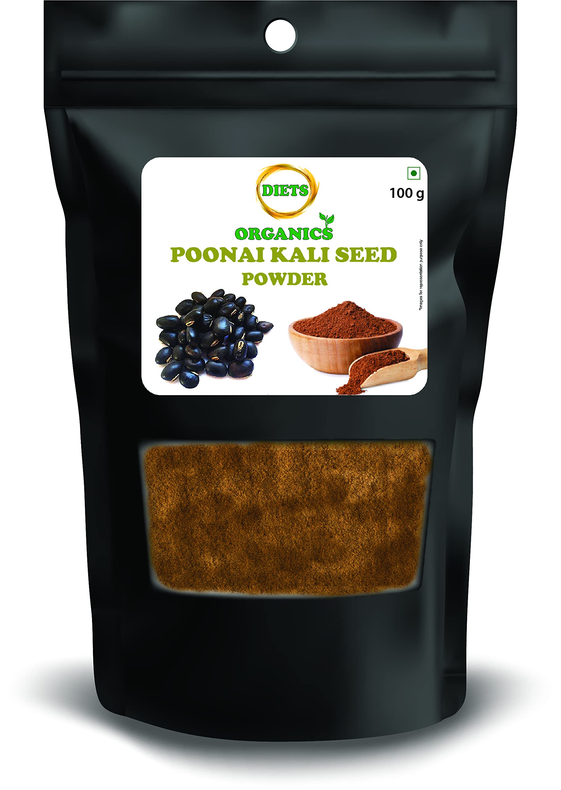 DIETS ORGANICS Poonaikali Seed Powder (Black) -100 G (2) / Velvet Bean/Mucuna Prurita Powder -100Gms