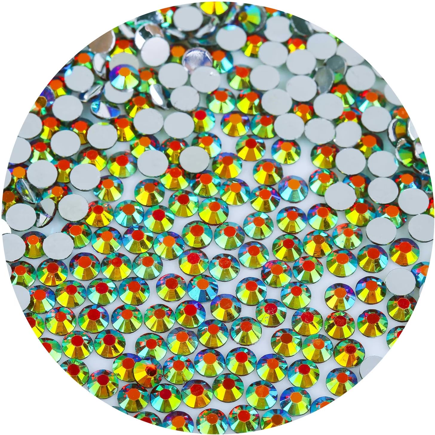 4500 Pcs SS6 2mm Flatback Rhinestones for Nails Art Crafts Glitter Round Gems AB Crystals DIY Clothes Shoes （Dark Red AB）