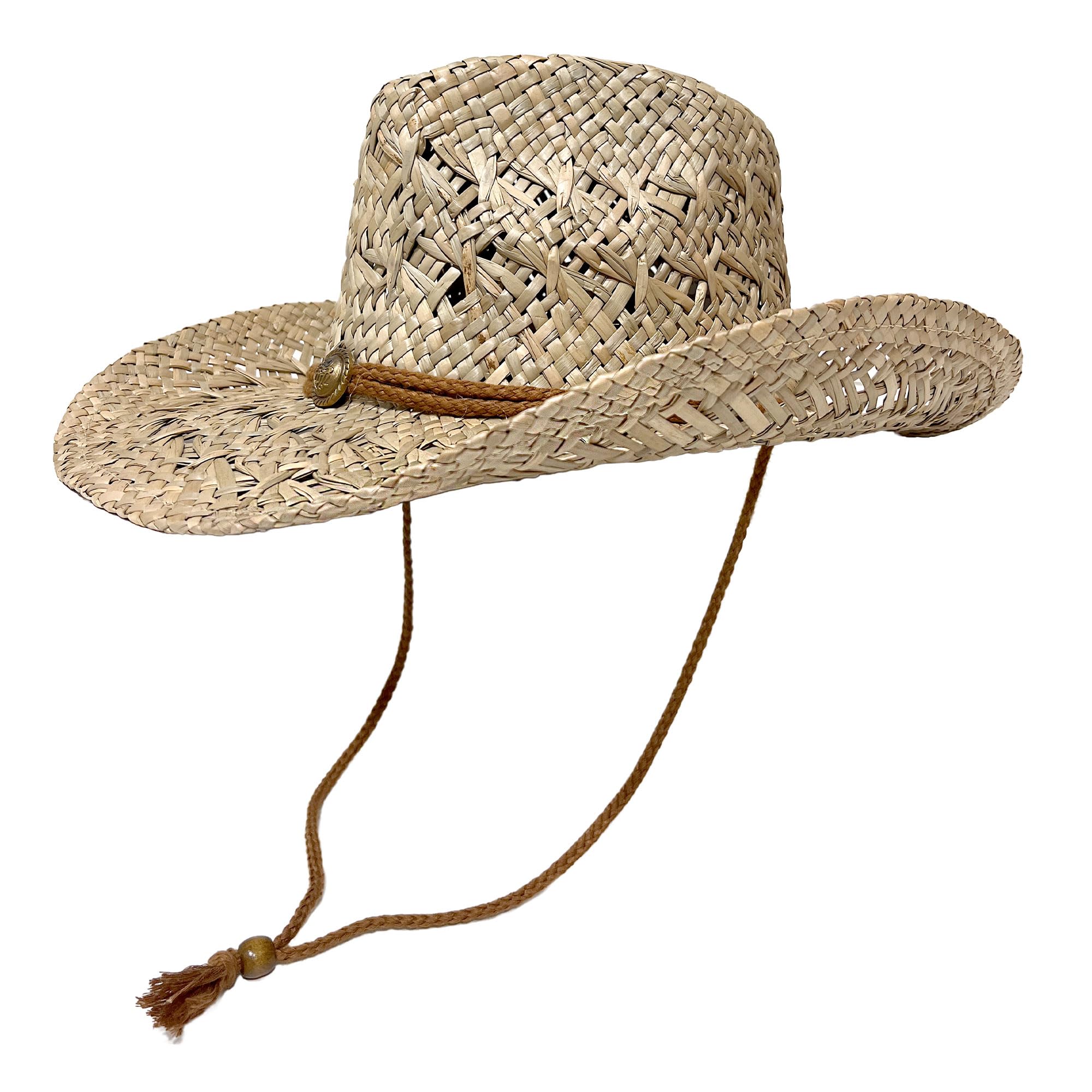 Wildarms Men’s Woven Straw Cowboy Hat Cowgirl Sun Beach Hat for Women Wide Brim Western Cowboy Hat with Decorative Bands