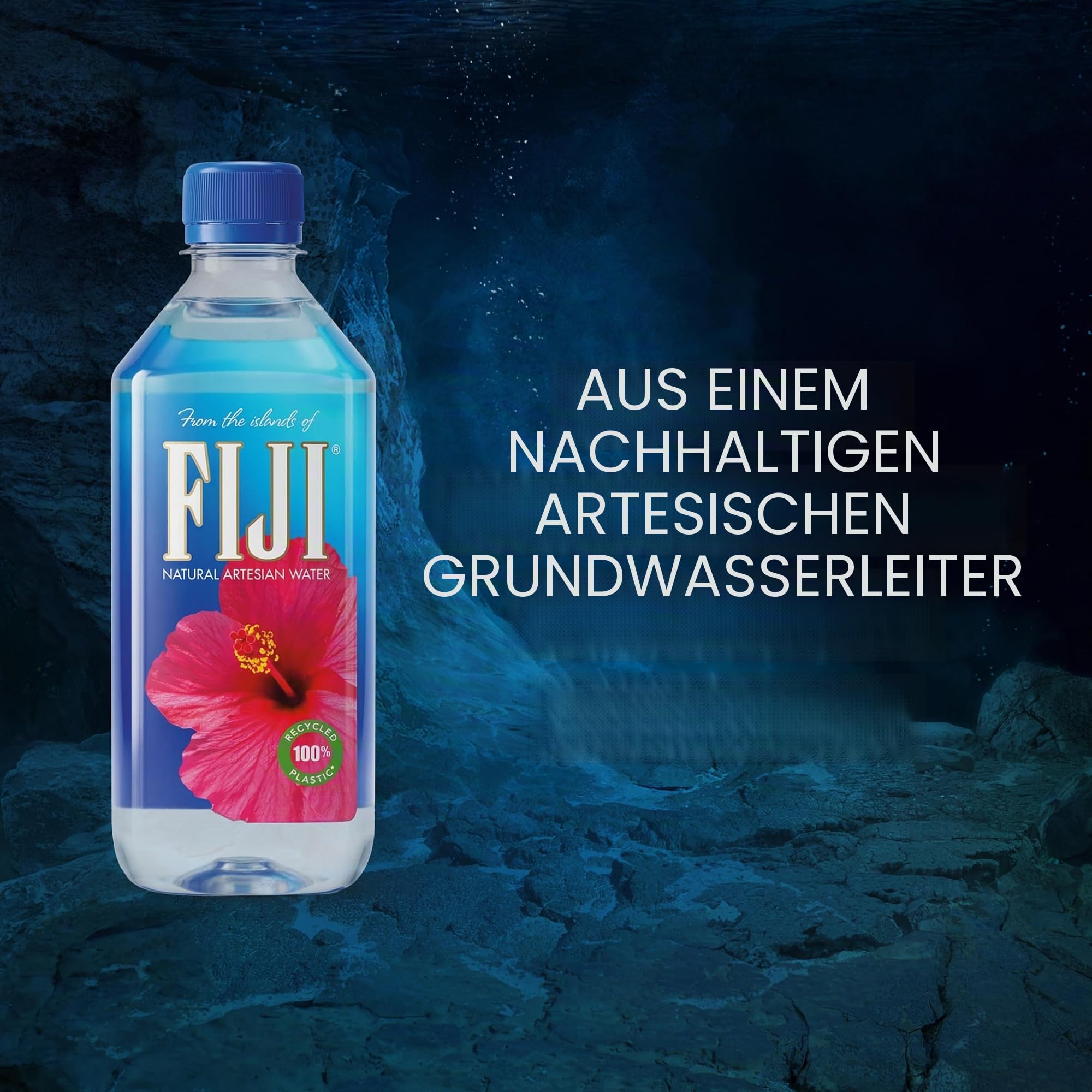 FIJI Natural Artesian Water, 16,9 Ounce Stiefel, 24 Stück | 100 % natürliche Elektrolyte, 100 % recycelter Kunststoff, Agua
