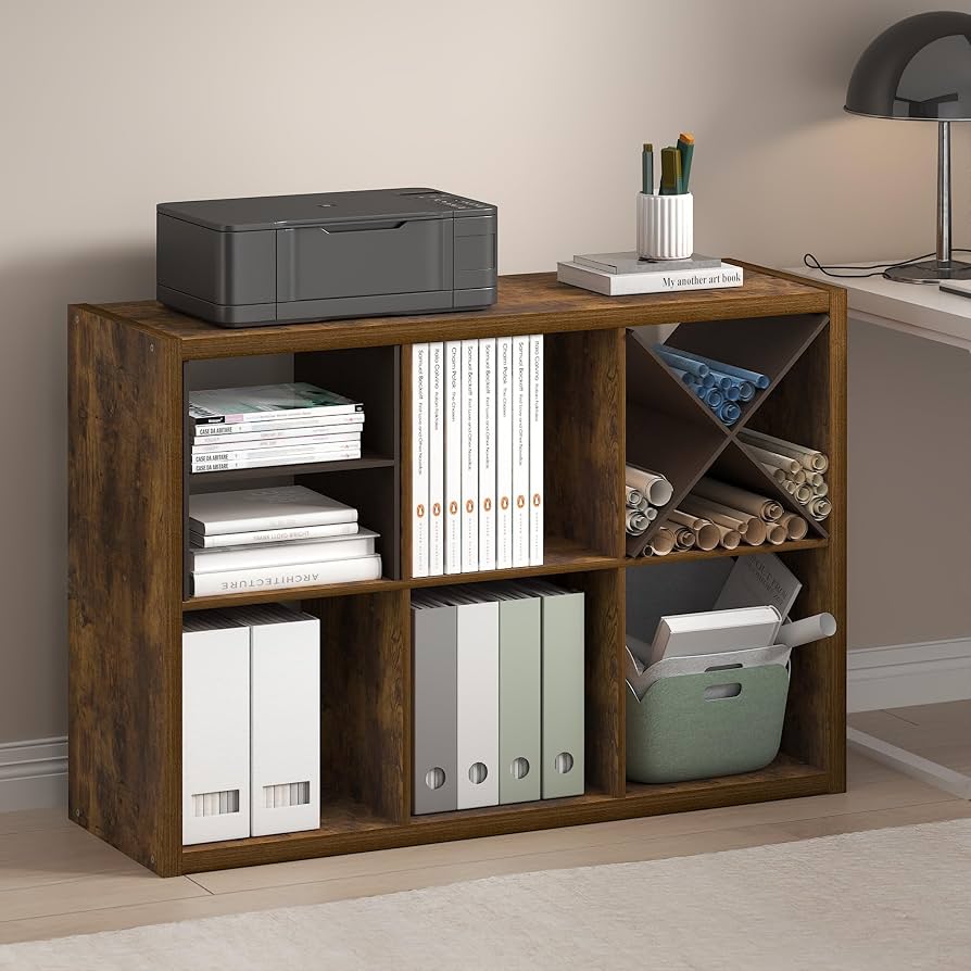 Amazon.com: Furinno Cubicle 6-Cube Book Shelf, Extra Thick Frame