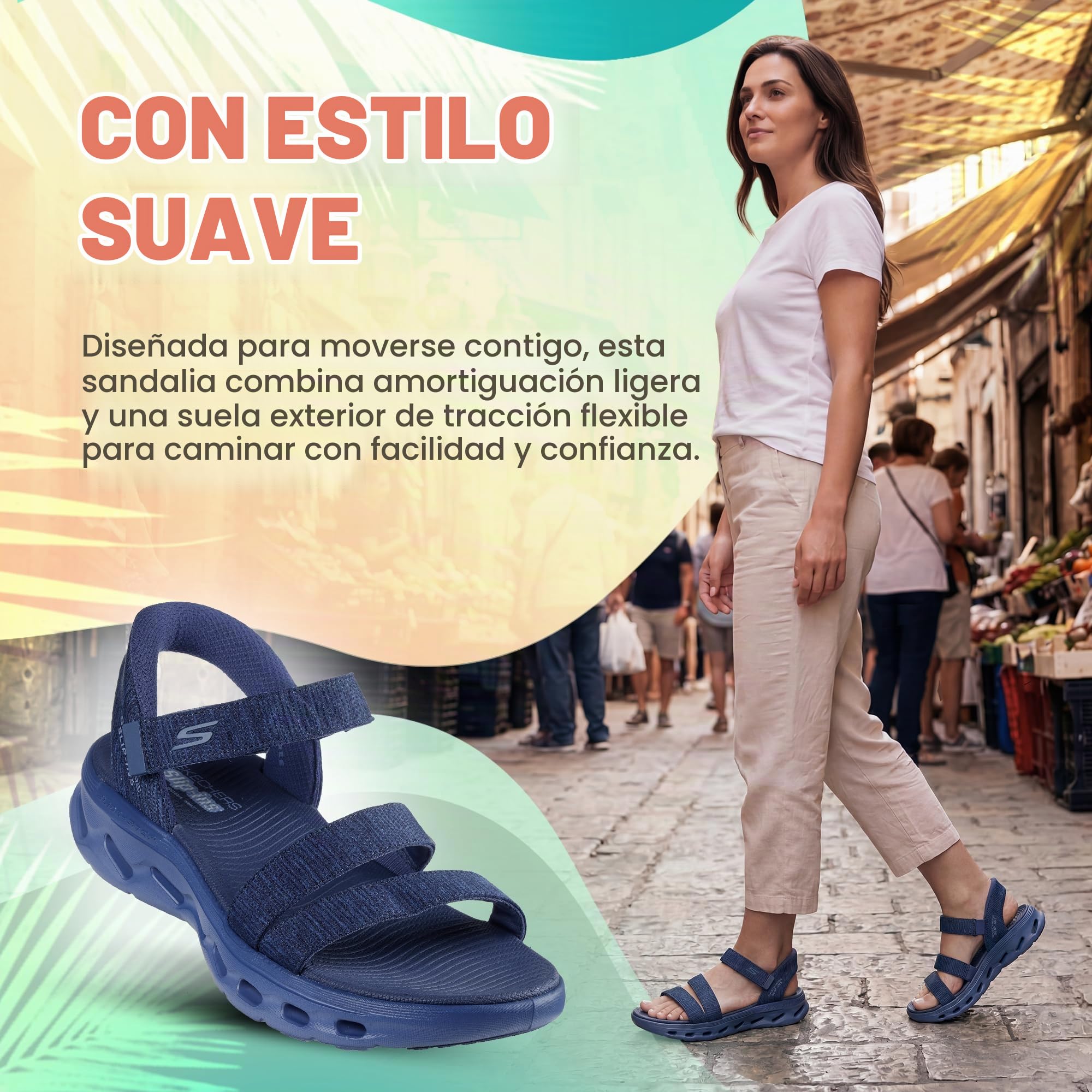 Skechers On-The-go Glide Step 2.0 Hands Free Slip-ins Sandal - Giselle Sandalias para pescadorMujer