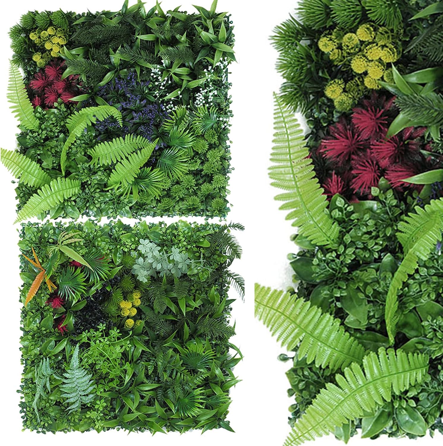 Blumen An Die Wand Hängen Amazon.de: Uennm 2 Stück Kunstpflanzen, Wand, Kunstrasen