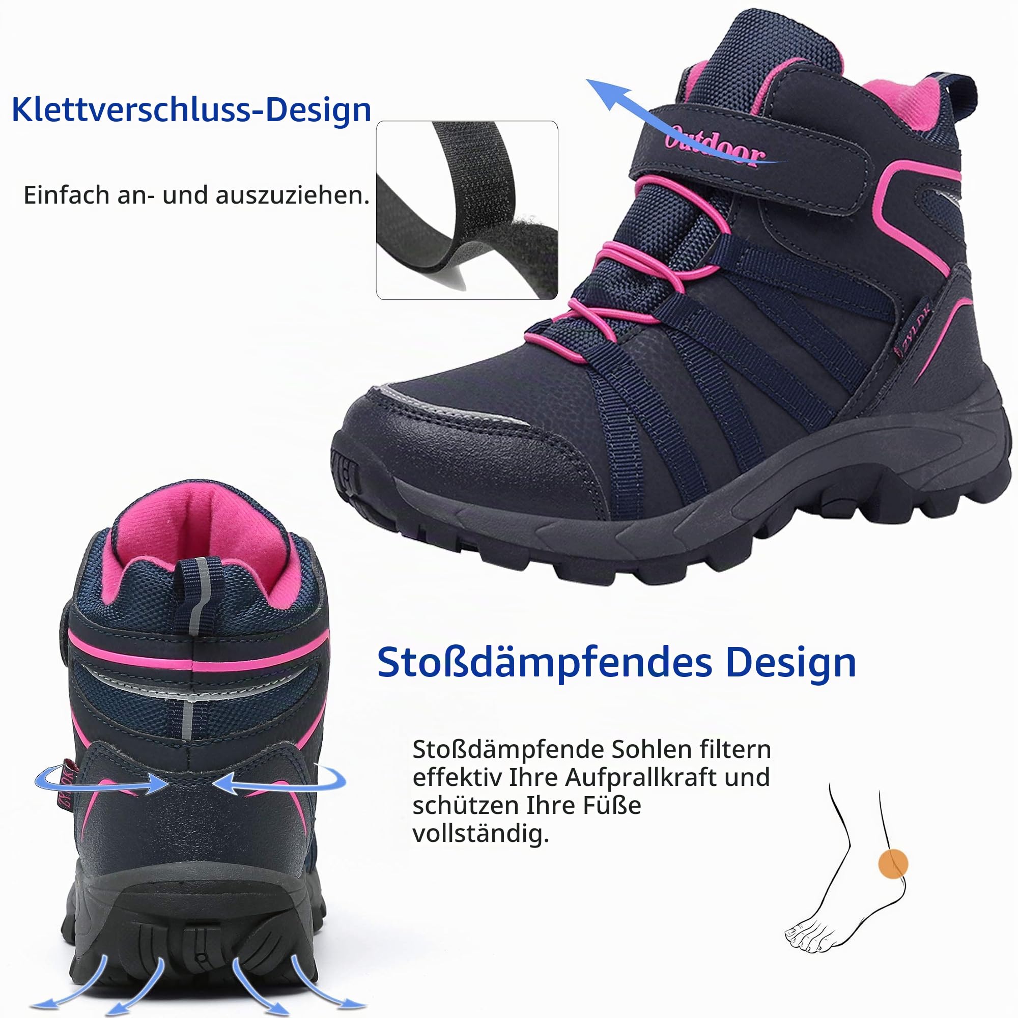 Winterstiefel Kinder Warmfutter Winterschuhe Outdoor Wanderschuhe