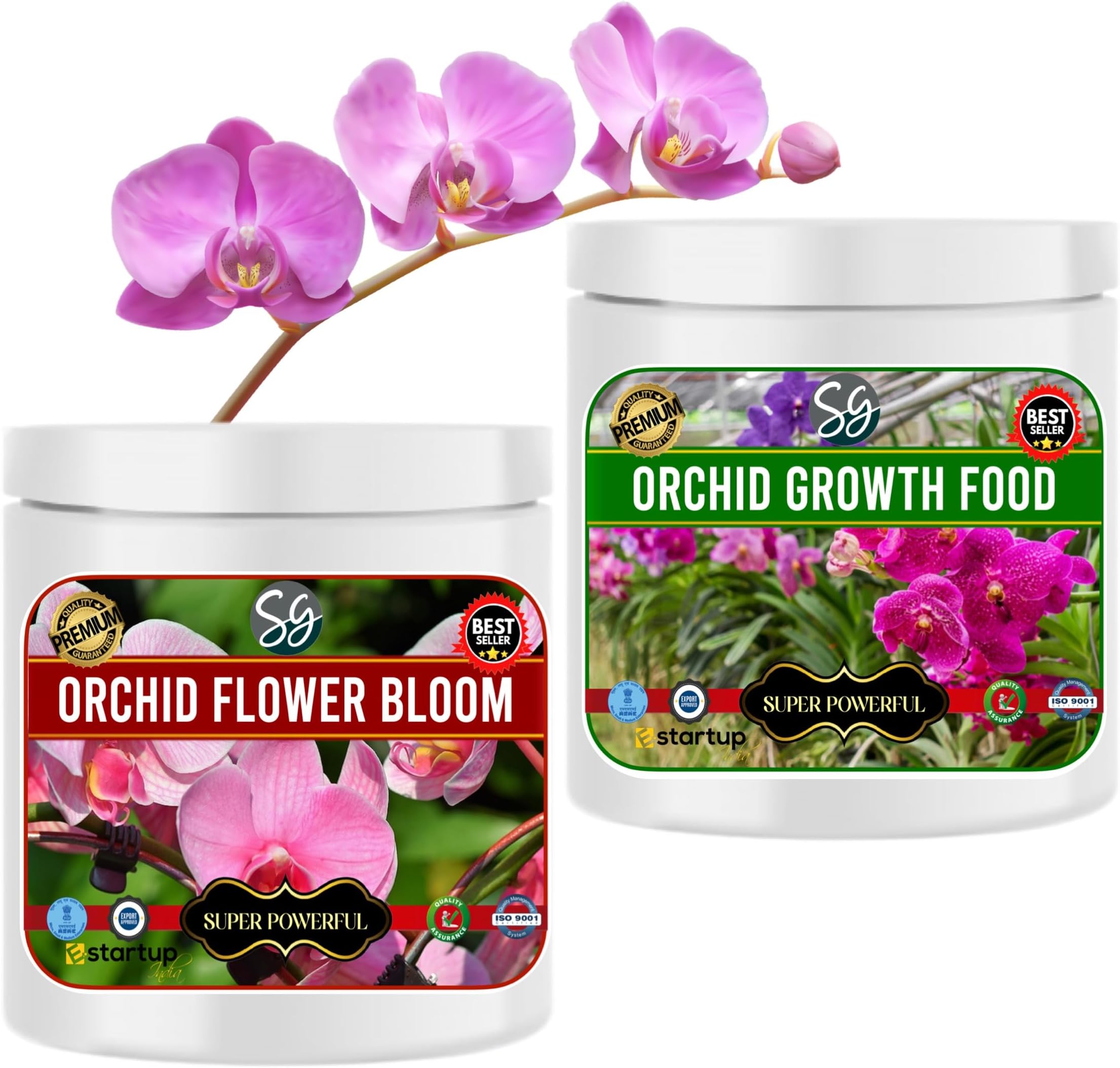 Sansar Green® Orchid Care Kit For Orchid Growth and Orchid Flowering (Orchid Growth Fertilizer 200 gm + Orchid Flowering Fertilizer 200 gm)