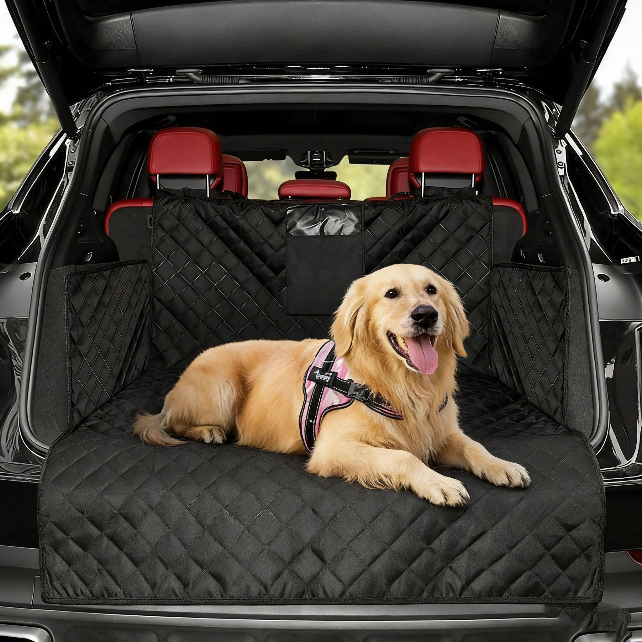 Car Boot Liner for Nissan Townstar EV 2022-2026, Estate SUV Heavy Duty Waterproof Dog Mat Non-Slip Bumper Flap Quilted Protection Washable Pet Cargo Cover