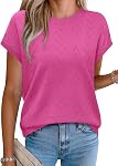 SAMPEEL Hauts à manches courtes pour les femmes 2026 Pull-over occasionnel d'affaires de printemps de vêtements de sweater en tricot S-2XL