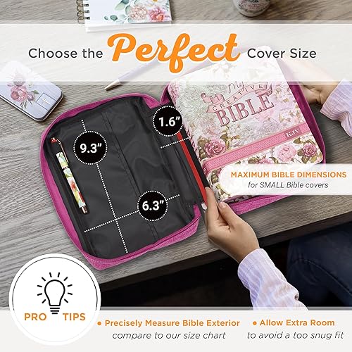 Miniatura 180 de Funda de lona para hombres y mujeres con cremallera para Biblia o libro con asa. Azul marino/Be Still