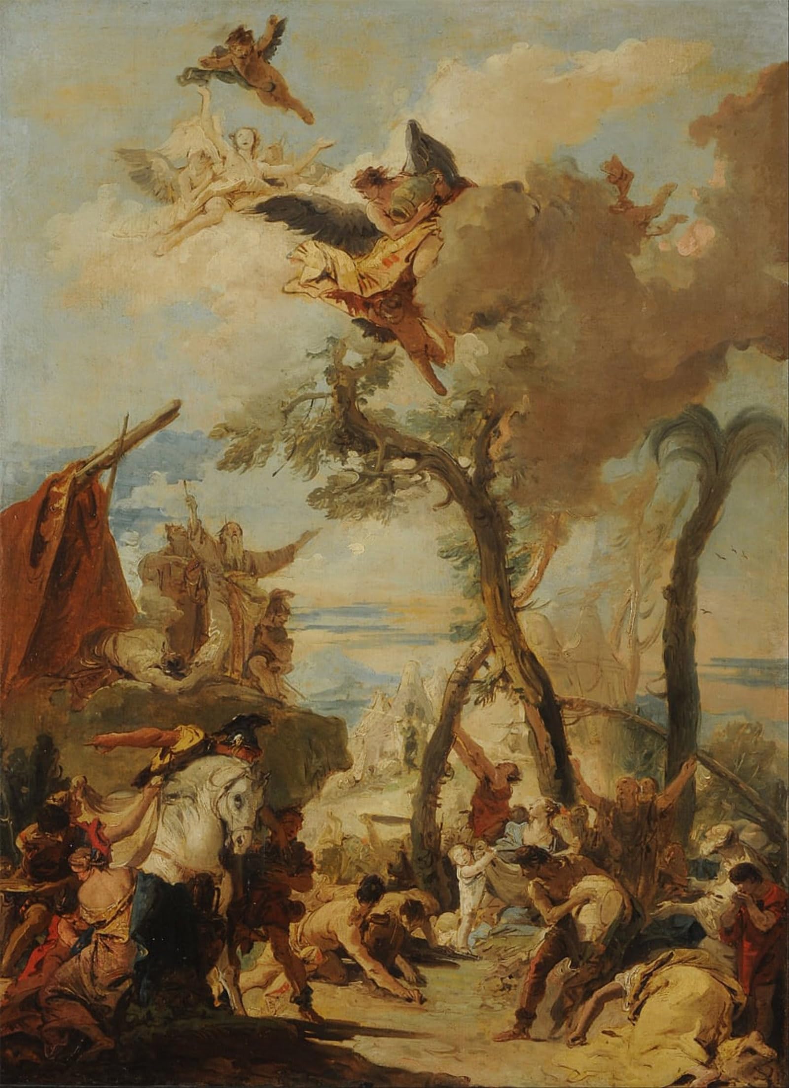 Serendipitp No Frame Aesthetic Poster Photo Wall Print Retro Picture The Hebrews Gathering Manna In The Wilderness By Battista Tiepolo Modern Wall Artwork For Home Decor 60X90cm