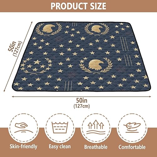 Miniatura 3 de Tapete de gimnasio y actividades para bebés con patrón de día de la independencia de alta calidad, para interiores y exteriores, acogedora y