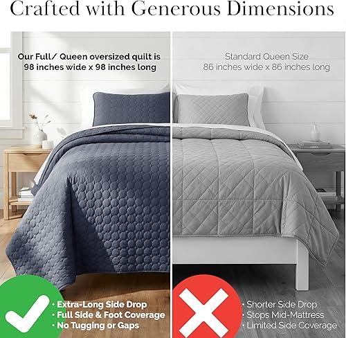 Miniatura 3 de Southshore Fine Living, Inc. Juego de ropa de cama de tamaño grande, colcha ligera tamaño Queen, juego de edredón suave de 3 piezas con dos fundas