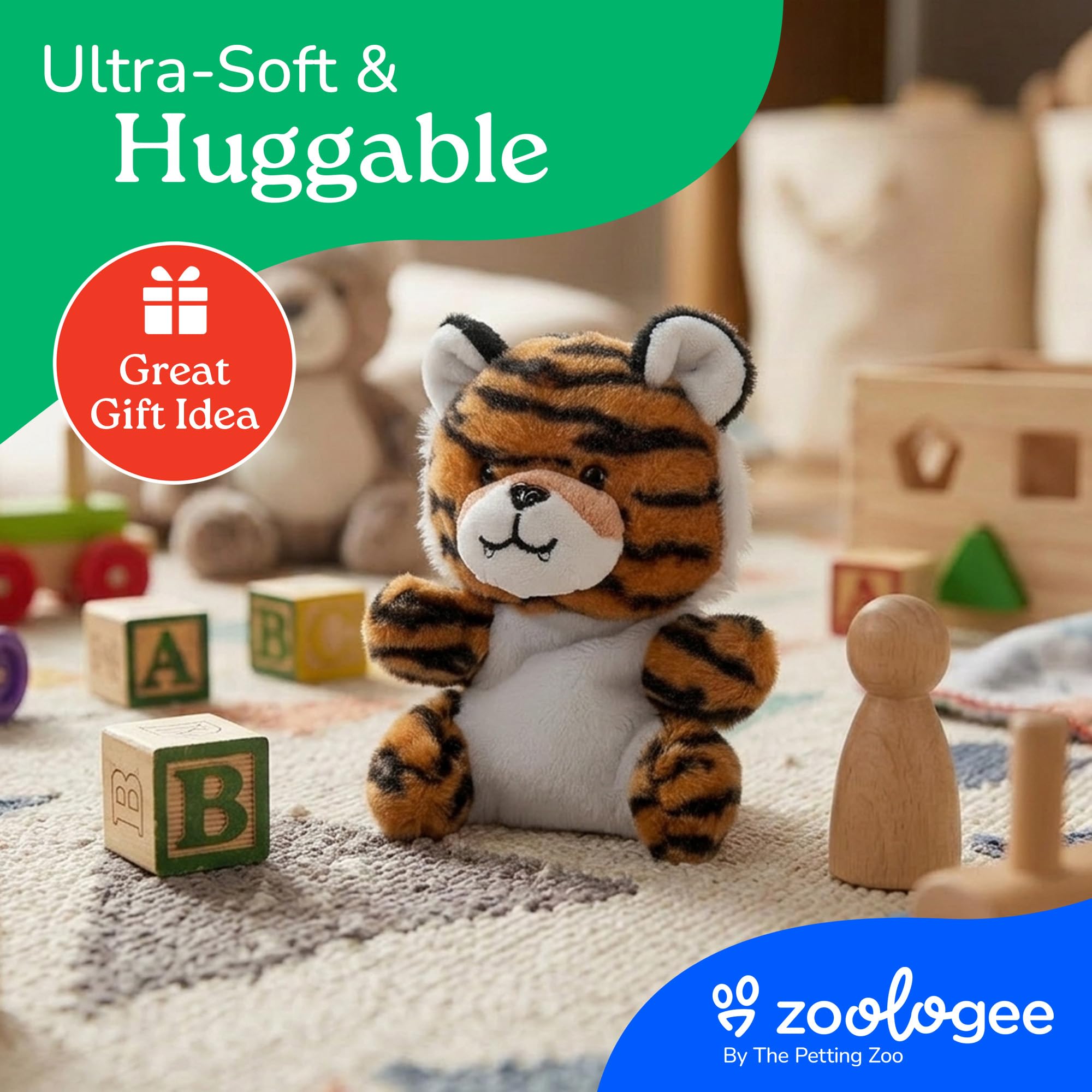 Amazon.com: The Petting Zoo Tiger Stuffed Animal Plushie, Gifts